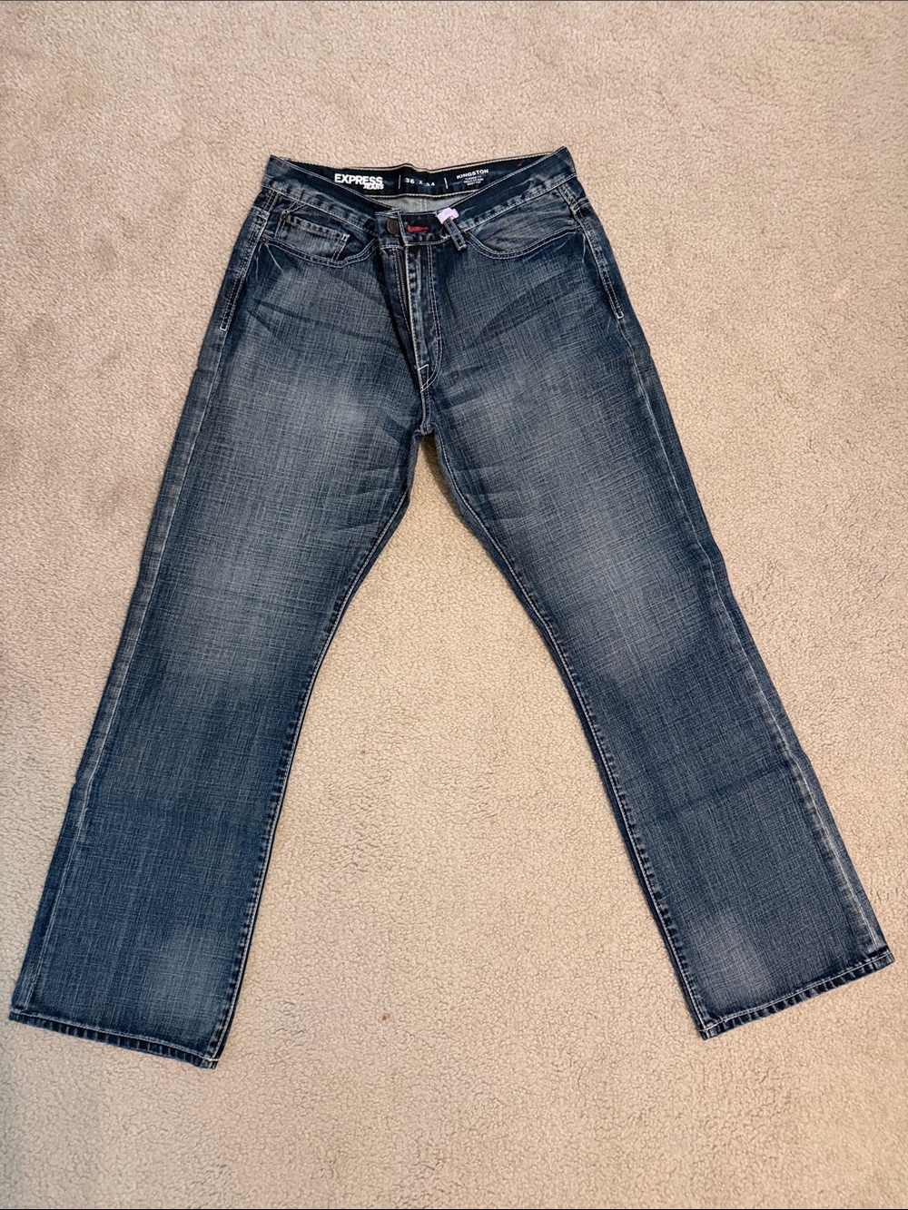 Express Men’s Dark Blue Relaxed Jeans